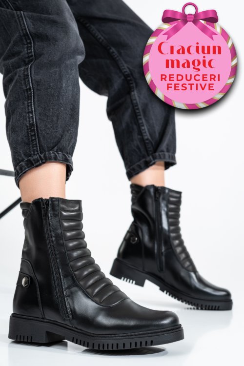 Ghete dama piele naturala negre 9s7753