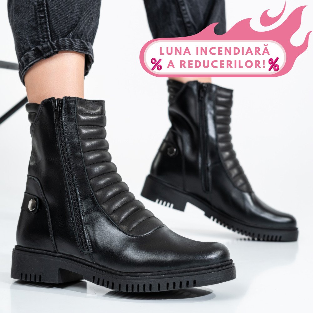 GHETE DAMA PIELE NATURALA NEGRE 9S7753