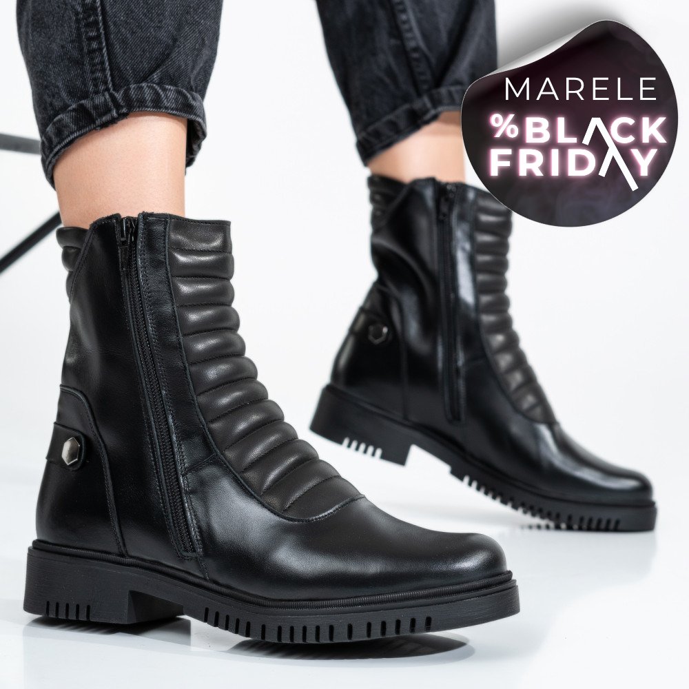 GHETE DAMA PIELE NATURALA NEGRE 9S7753