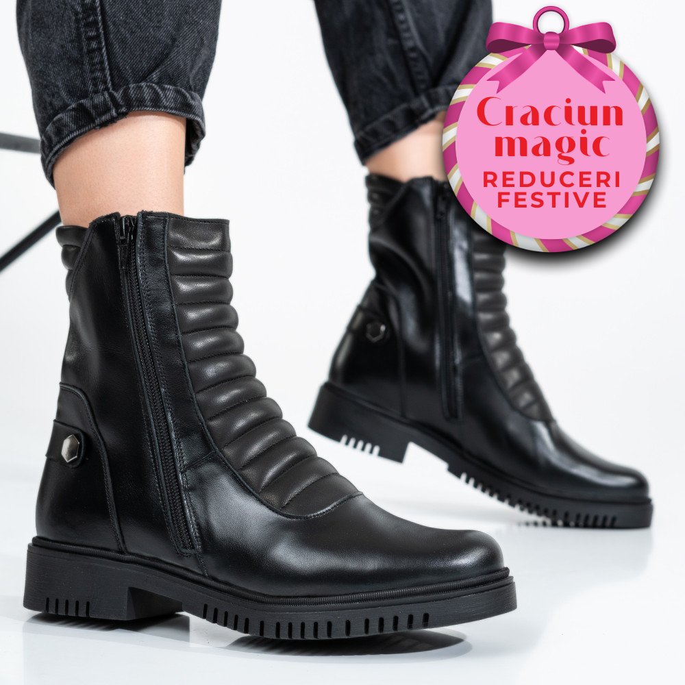 GHETE DAMA PIELE NATURALA NEGRE 9S7753