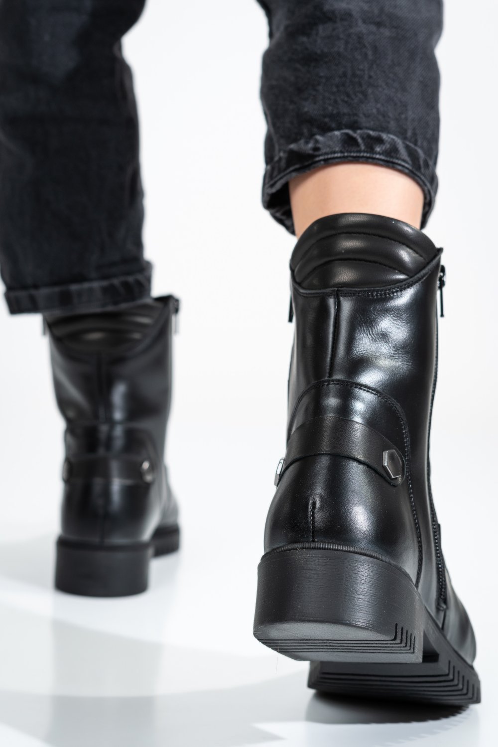 GHETE DAMA PIELE NATURALA NEGRE 9S7753