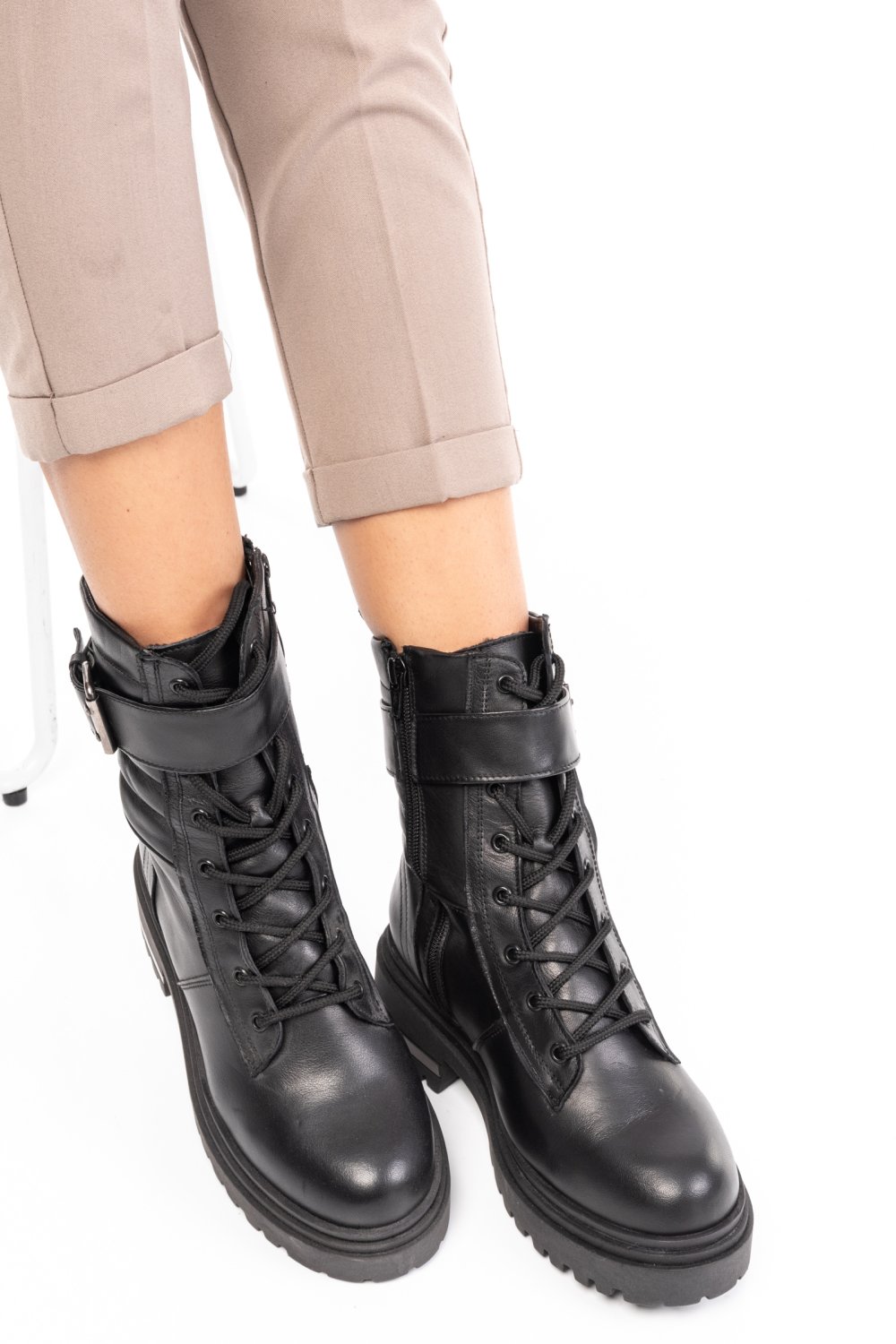 GHETE FEMEI PIELE NATURALA NEGRE 202846NP