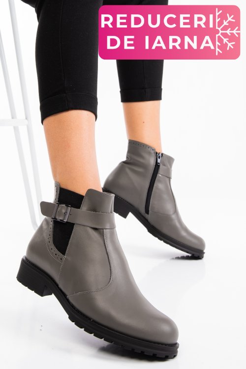 Ghete dama piele naturala gri 0s7782
