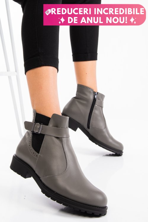 Ghete dama piele naturala gri 0s7782