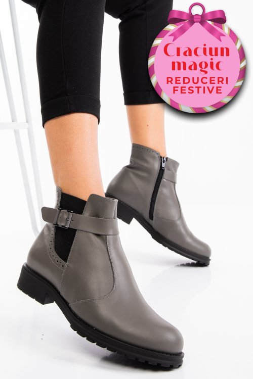 Ghete dama piele naturala gri 0s7782