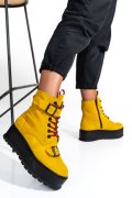 GHETE DAMA IMBLANITE PIELE NATURALA INTOARSA GALBENE 3S7700