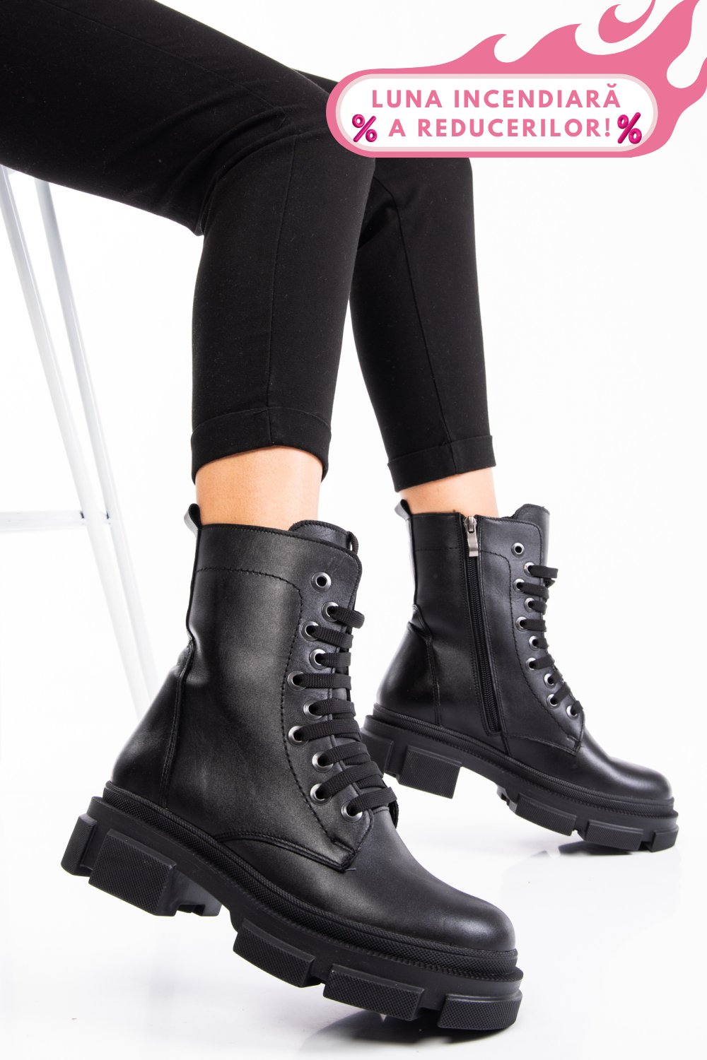 GHETE FEMEI PIELE NEGRE NATURALA 9S7764