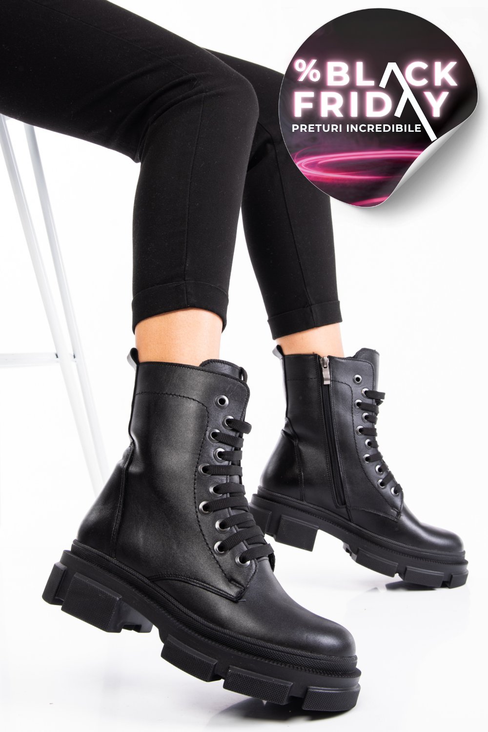 GHETE FEMEI PIELE NEGRE NATURALA 9S7764