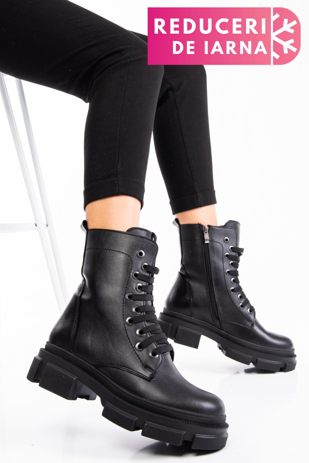 GHETE FEMEI PIELE NEGRE NATURALA 9S7764