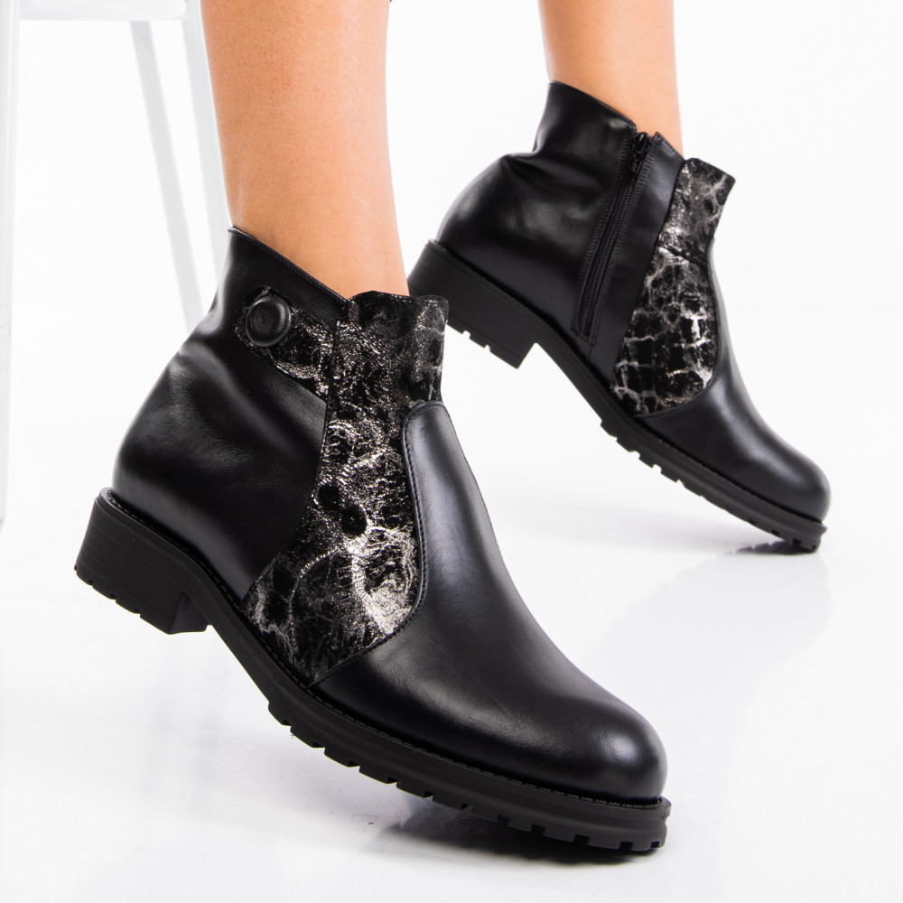 GHETE DAMA PIELE NATURALA NEGRE 05S77