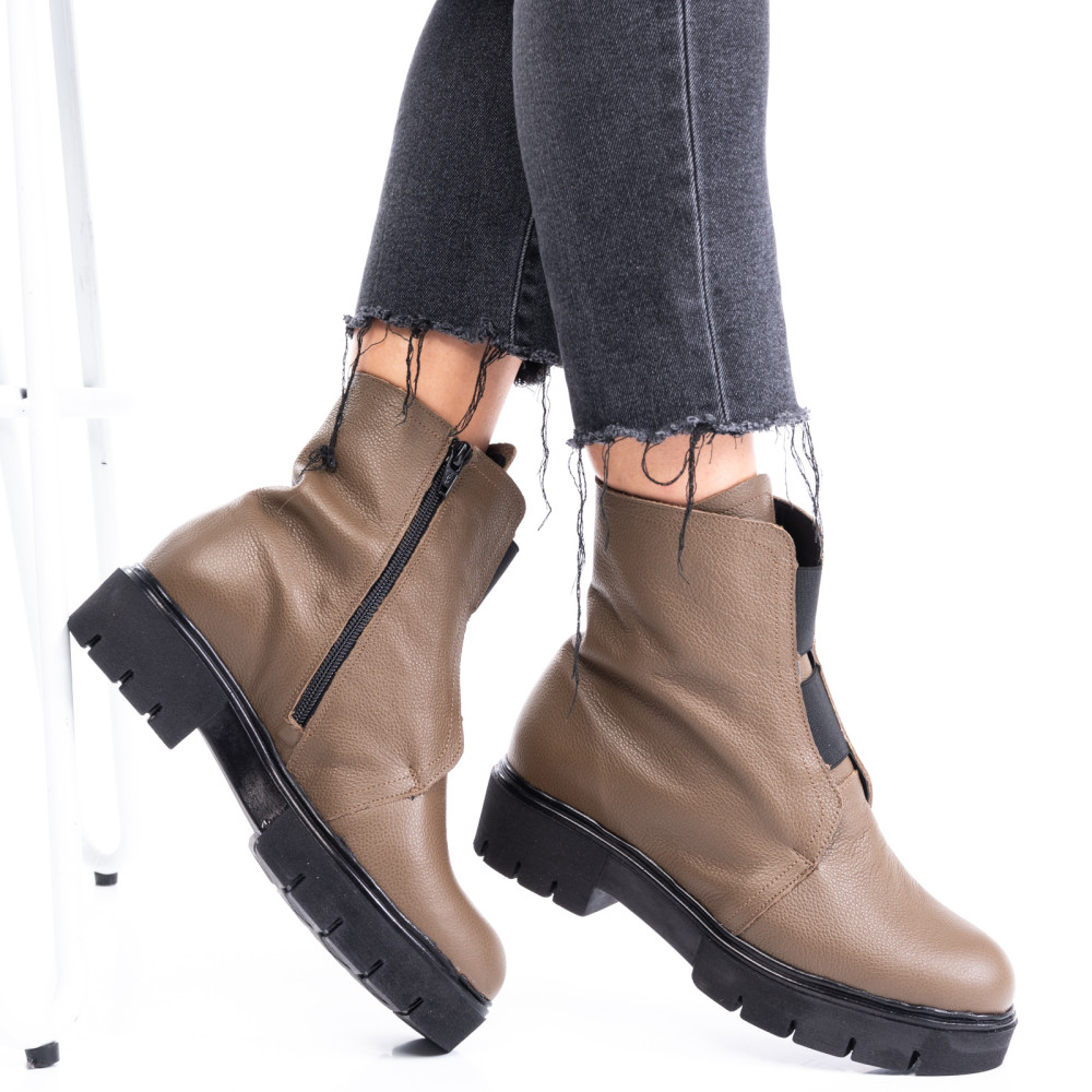 GHETE DAMA PIELE NATURALA KHAKI 1S7770