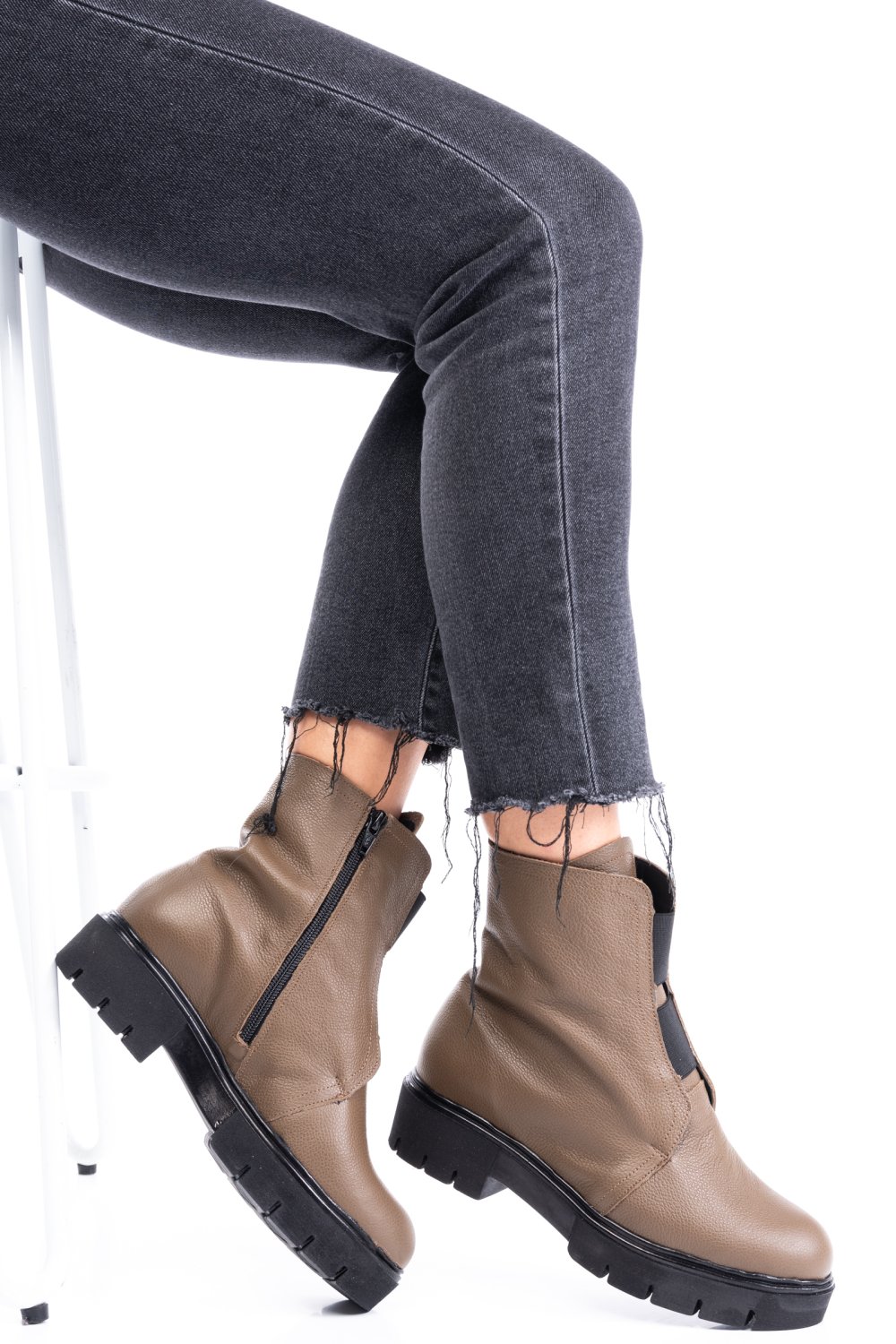 GHETE DAMA PIELE NATURALA KHAKI 1S7770