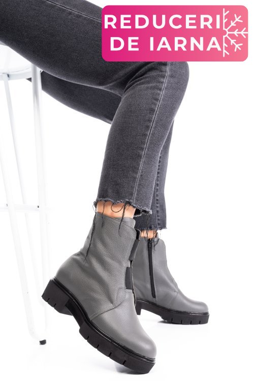 Ghete dama piele naturala gri 1s7770