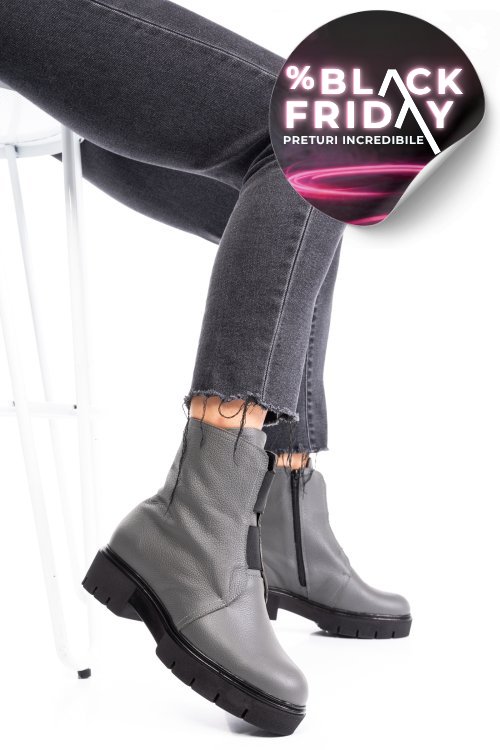 Ghete dama piele naturala gri 1s7770