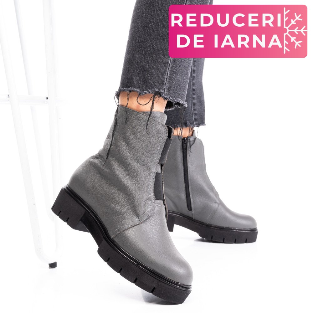 GHETE DAMA PIELE NATURALA GRI 1S7770