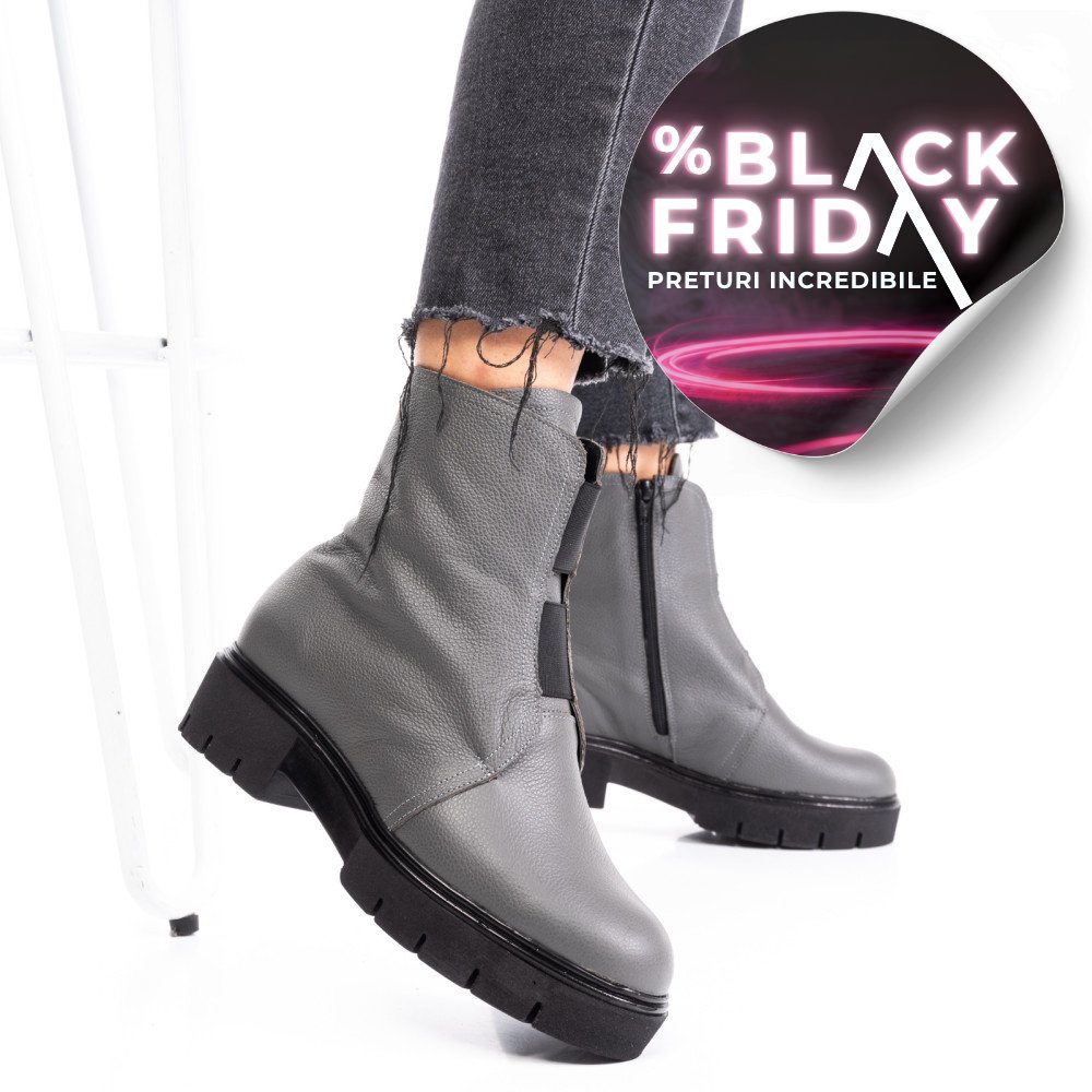 GHETE DAMA PIELE NATURALA GRI 1S7770