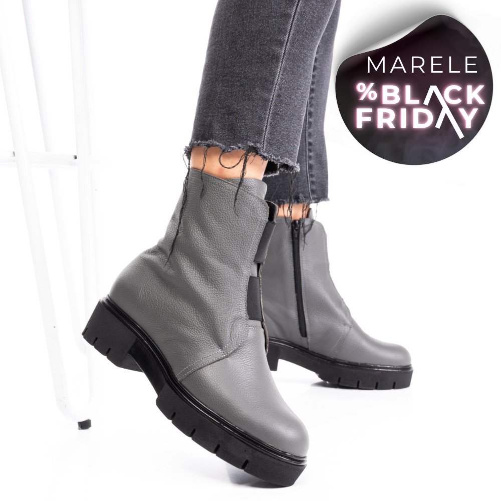 GHETE DAMA PIELE NATURALA GRI 1S7770