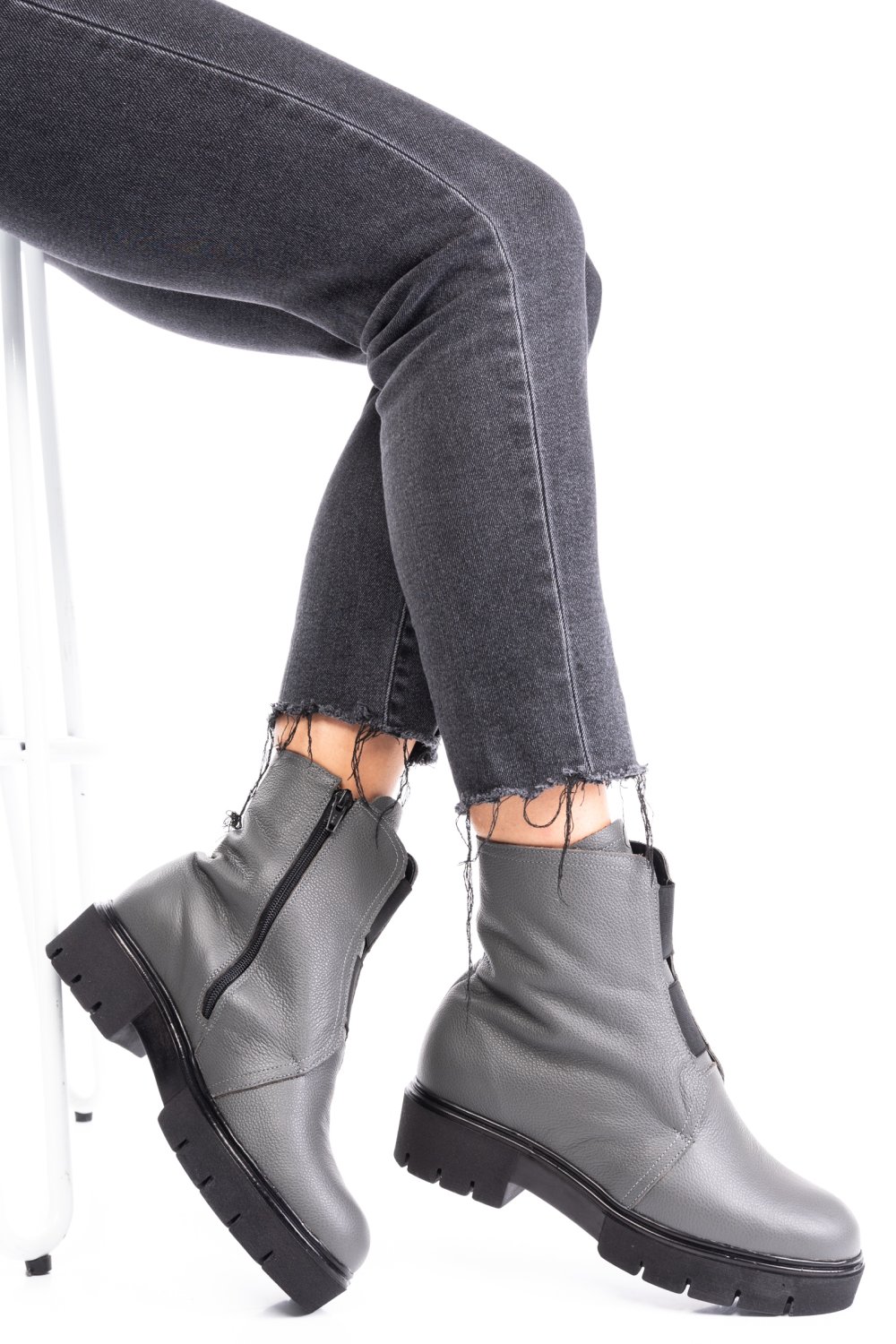 GHETE DAMA PIELE NATURALA GRI 1S7770