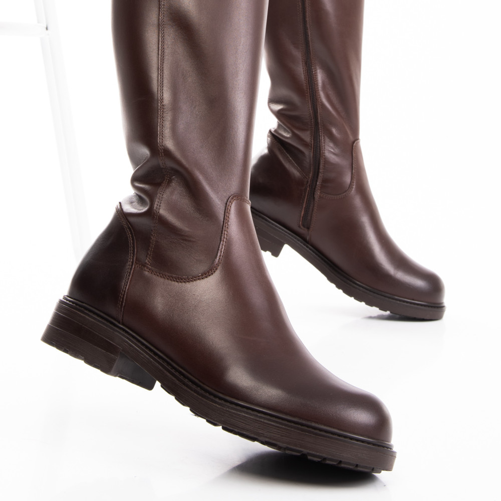 CIZME FEMEI PIELE NATURALA MARO INCHIS 2S7712818