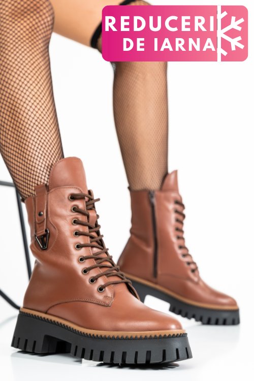 Ghete femei piele naturala maro 2s7722830np