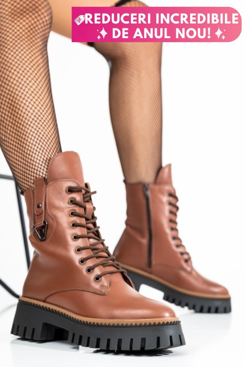 Ghete femei piele naturala maro 2s7722830np