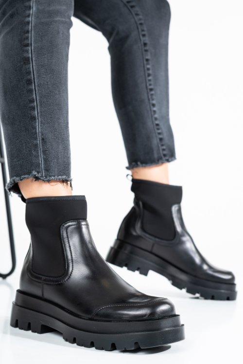 Ghete dama piele naturala negre 8s77962