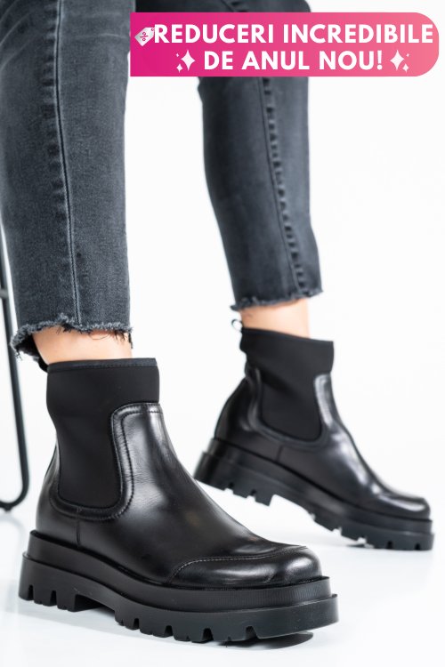 Ghete dama piele naturala negre 8s77962