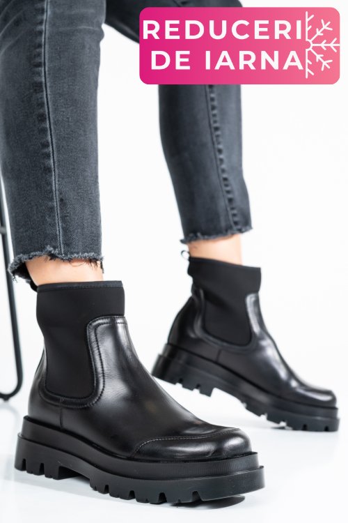 Ghete dama piele naturala negre 8s77962