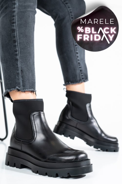 Ghete dama piele naturala negre 8s77962