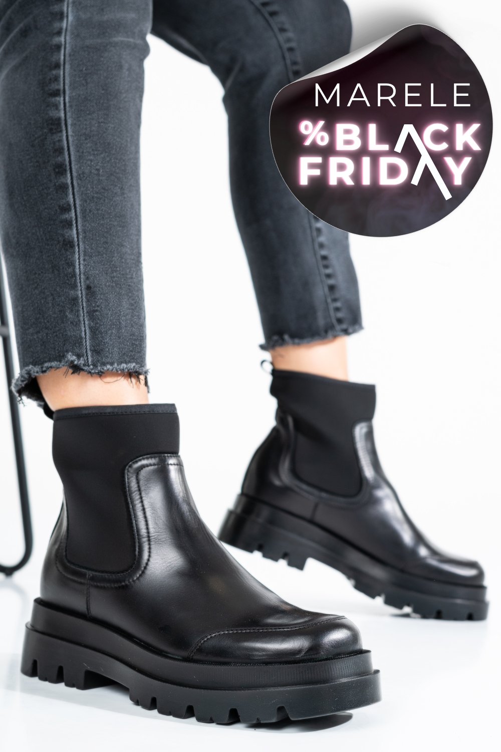 GHETE DAMA PIELE NATURALA NEGRE 8S77962