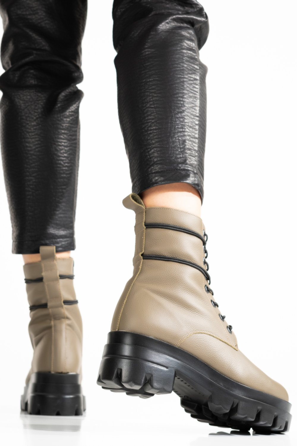 GHETE DAMA PIELE NATURALA KHAKI 1S7780