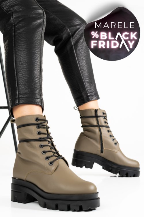 Ghete dama piele naturala khaki 1s7780