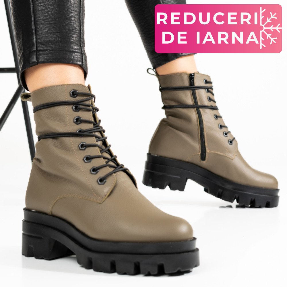 GHETE DAMA PIELE NATURALA KHAKI 1S7780