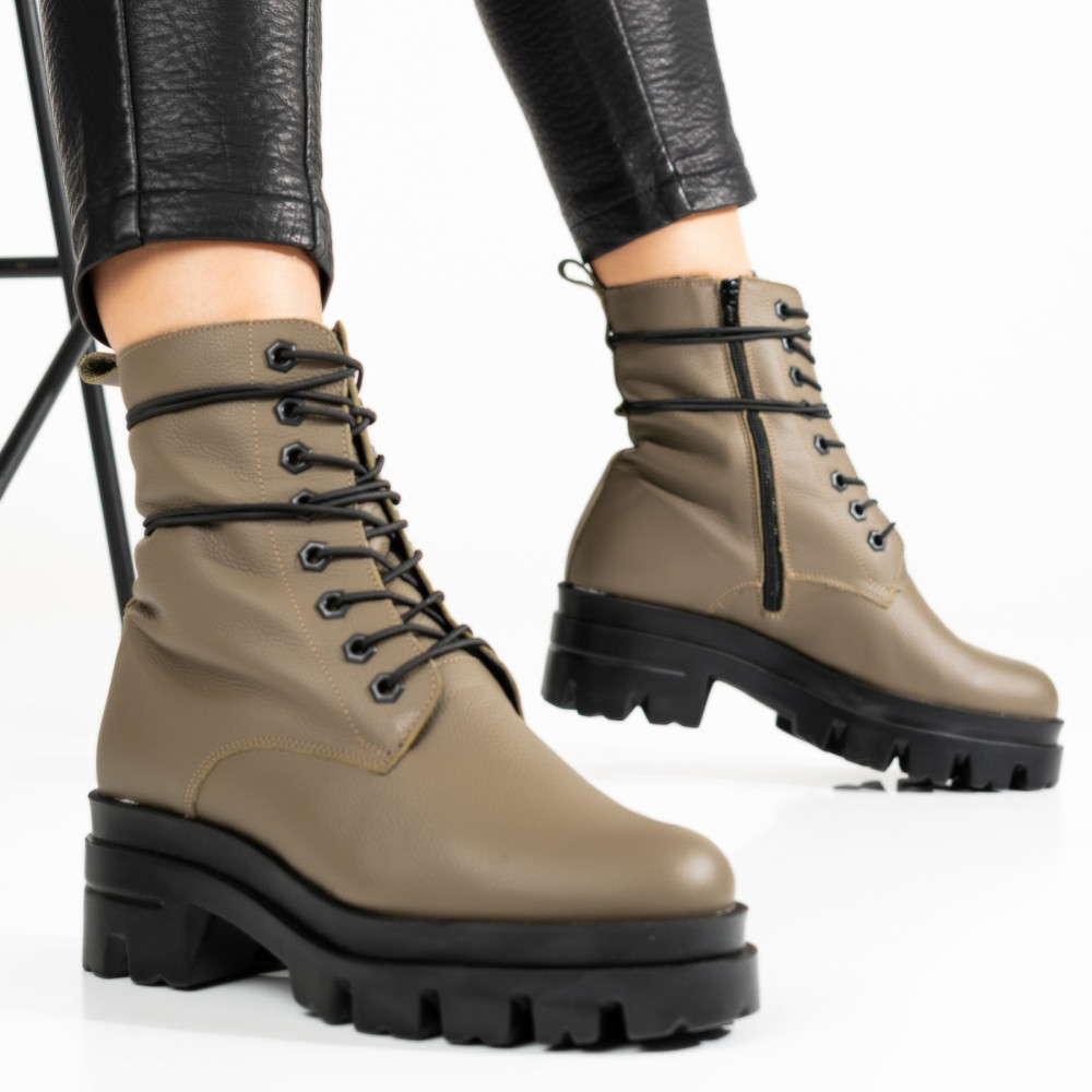 GHETE DAMA PIELE NATURALA KHAKI 1S7780