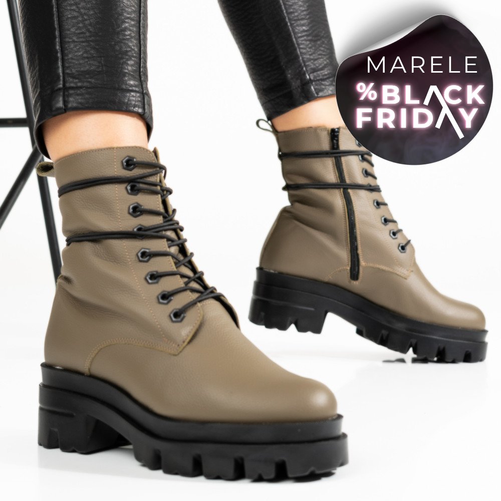 GHETE DAMA PIELE NATURALA KHAKI 1S7780