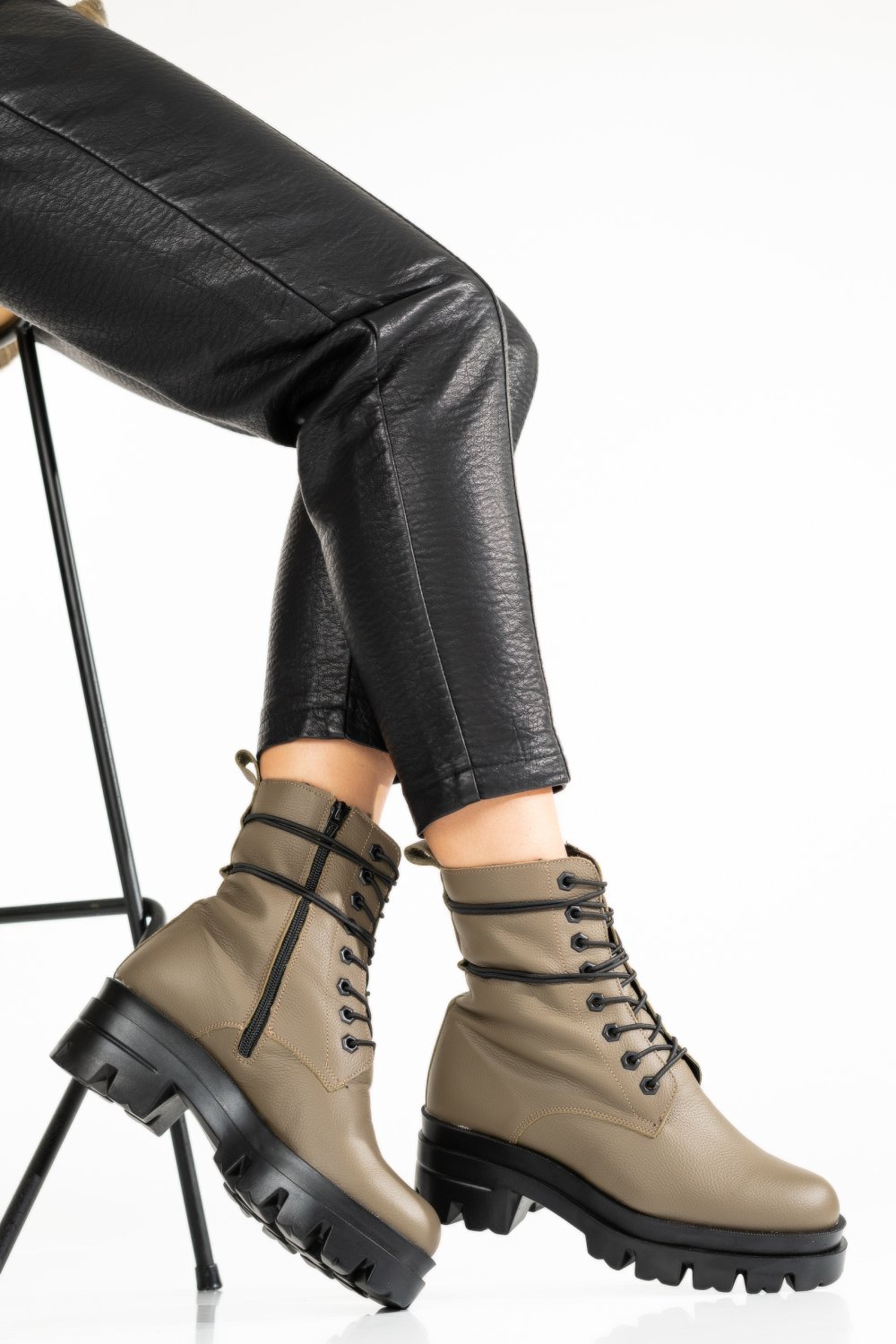 GHETE DAMA PIELE NATURALA KHAKI 1S7780