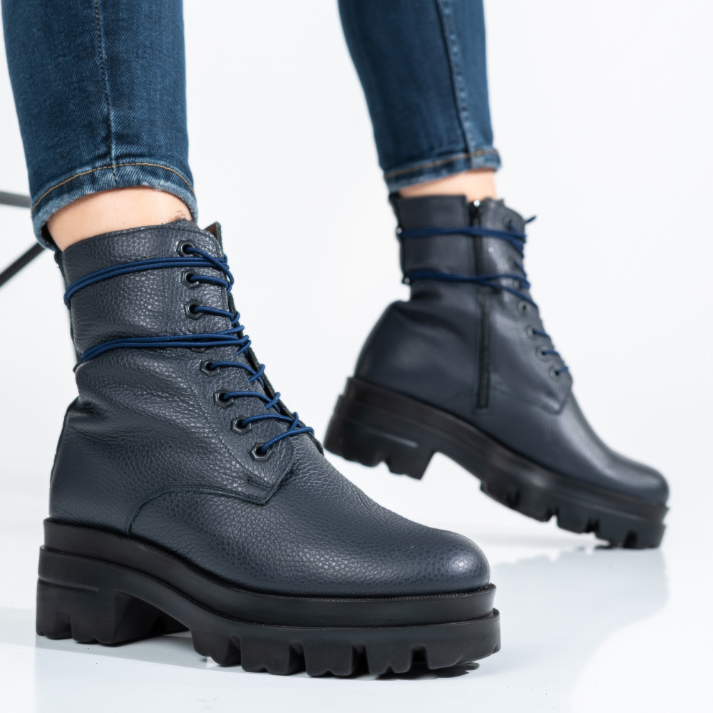 GHETE DAMA DE IARNA PIELE NATURALA BLEUMARIN 1S7780