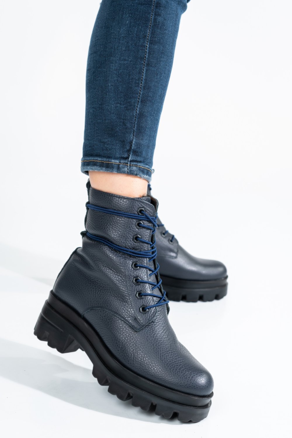 GHETE DAMA DE IARNA PIELE NATURALA BLEUMARIN 1S7780