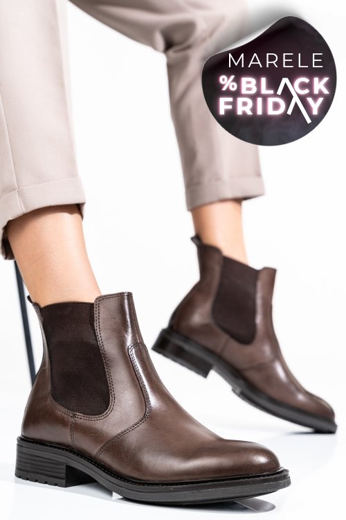 Ghete dama piele naturala maro ws77h66h03