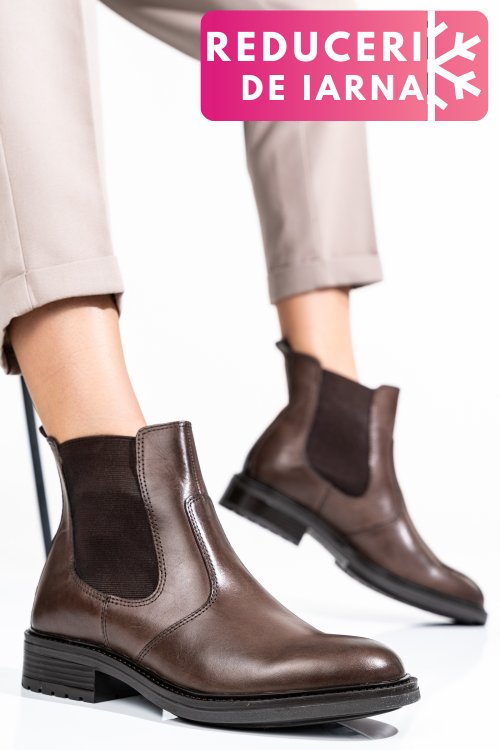 Ghete dama piele naturala maro ws77h66h03