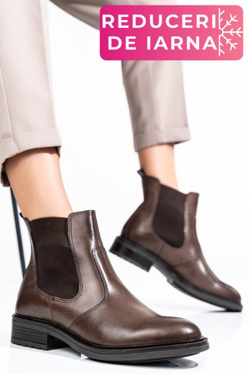 Ghete dama piele naturala maro ws77h66h03