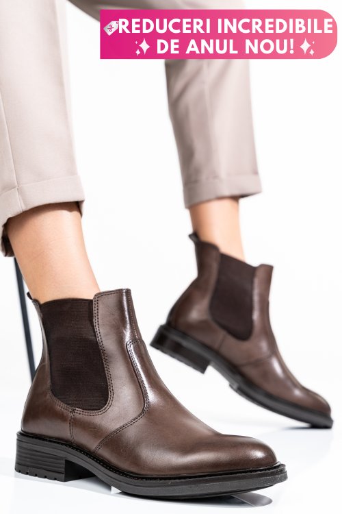 Ghete dama piele naturala maro ws77h66h03