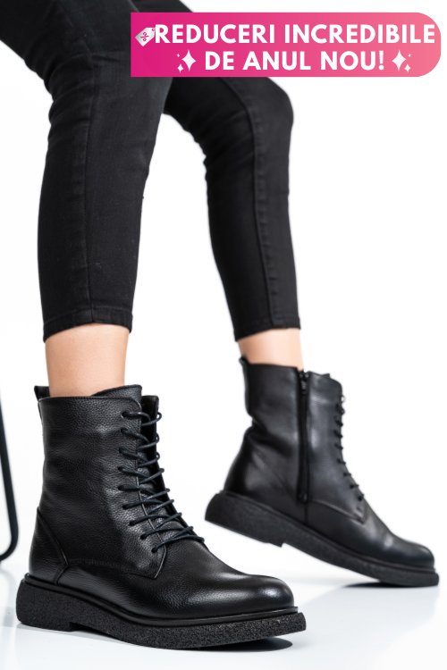 Ghete femei piele naturala negre 2s7732-002sfl