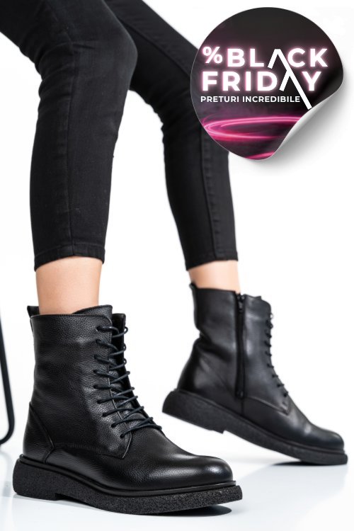 Ghete femei piele naturala negre 2s7732-002sfl