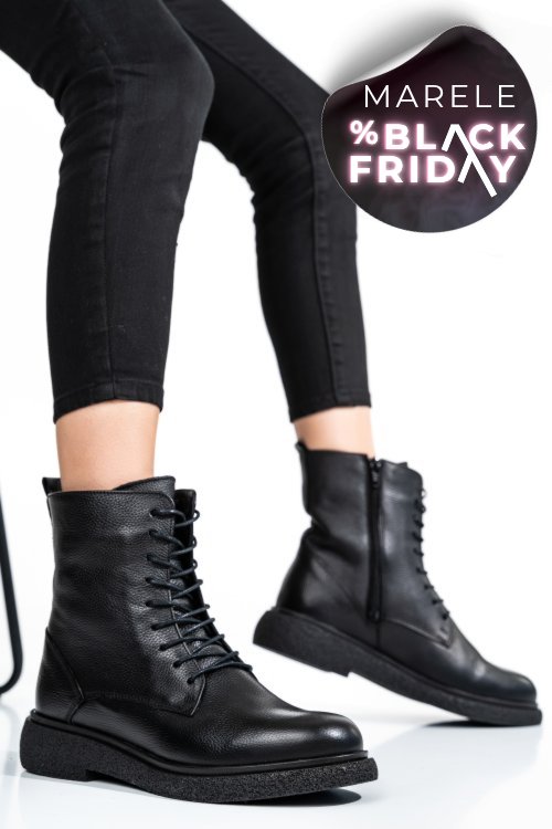 Ghete femei piele naturala negre 2s7732-002sfl