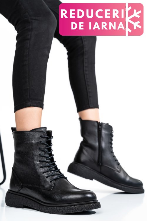 Ghete femei piele naturala negre 2s7732-002sfl