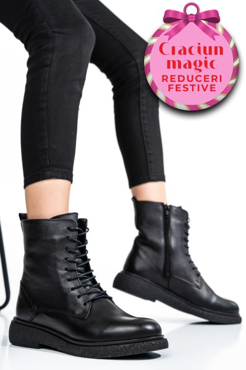 Ghete femei piele naturala negre 2s7732-002sfl