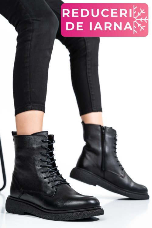 Ghete femei piele naturala negre 2s7732-002sfl