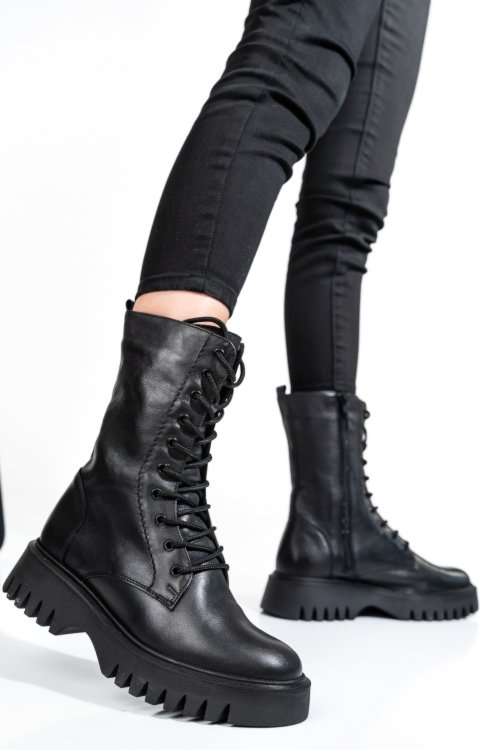 Ghete dama piele naturala negre 2s7732-052np