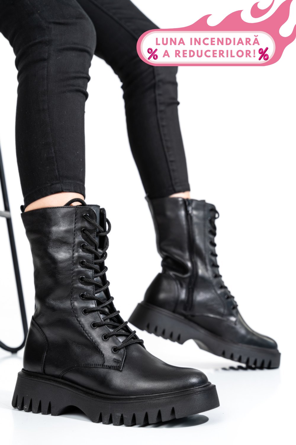 GHETE DAMA PIELE NATURALA NEGRE 2S7732-052NP